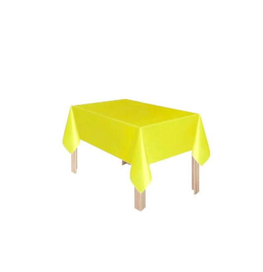 Sarı Renk Kullan At 120x180 Cm Doğum Günü Partisi Için Düz Tek Kullanımlık Plastik Masa Örtüsü